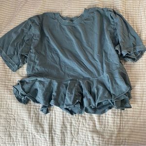 BDG Blue Ruffle Tee